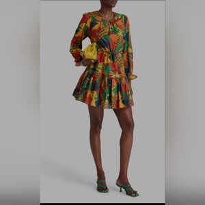 FARM Rio Printed Swiss-dot cotton mini dress Size S